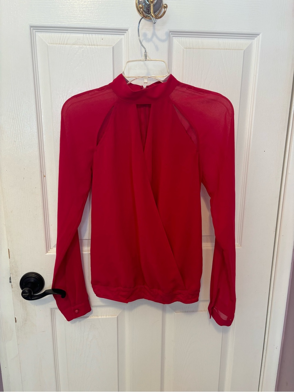 BEBE Pink long sleeve blouse for work - size small